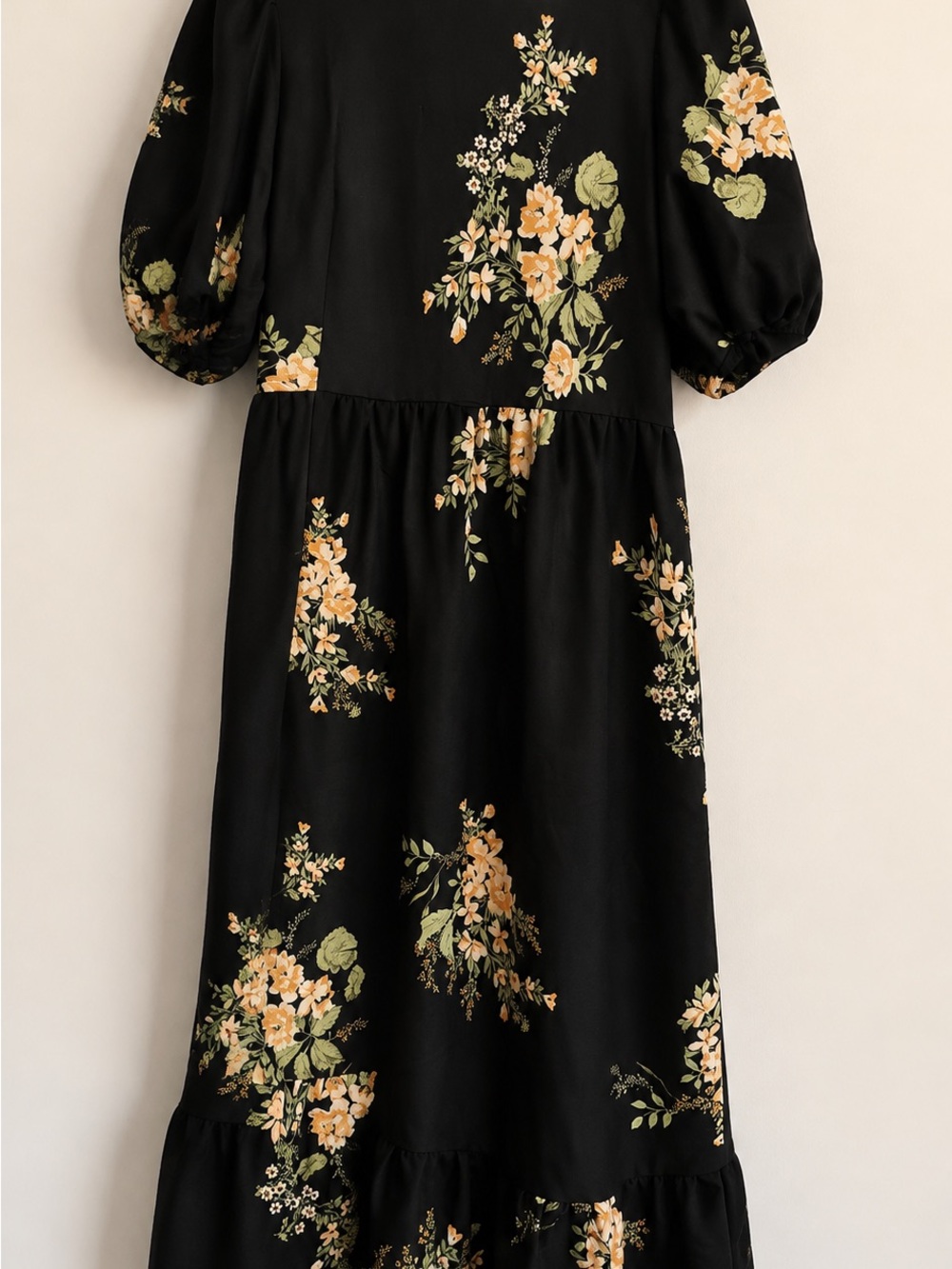 Sugarlips Black Dress with Yellow Floral Print